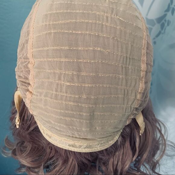 Dusty Rose Lace Front Synthetic Curly Lob Wig Size OS - Picture 12 of 13